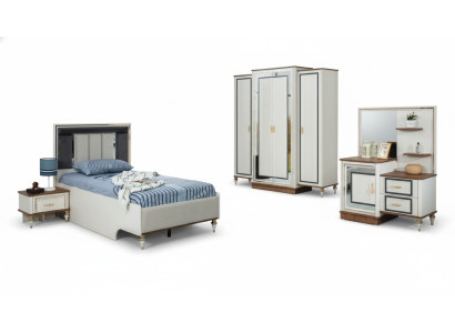 Juego de habitación infantil cama cuna muebles infantiles blanco madera set de 5 piezas.