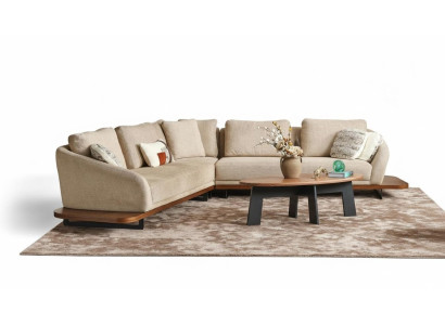 Sofá tapizado en forma de L, sofá de esquina, sofá de salón Sofás beige modernos