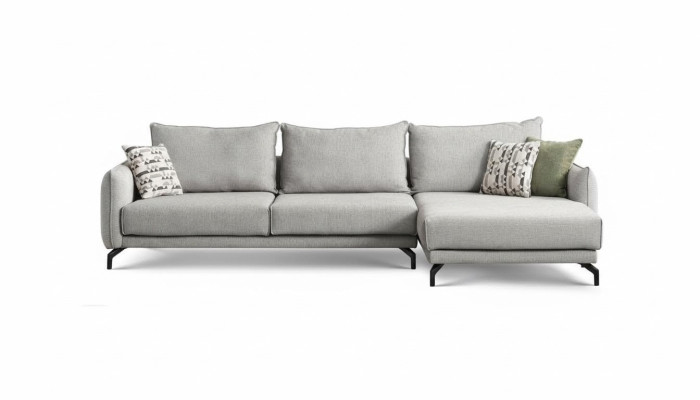 Sofá en forma de L Sofá esquinero salón Gran sofá gris Moderno Sofá tapizado