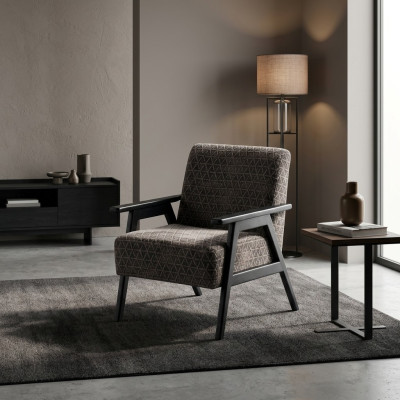 Sillón para sala de estar, de una plaza, sillón de tela gris, clásico nuevo.