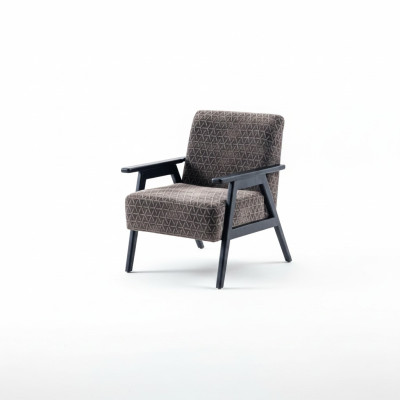 Sillón para sala de estar, de una plaza, sillón de tela gris, clásico nuevo.