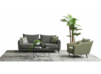 Juego de sala conjunto de sofá tres plazas sillón gris conjunto de sofá de tela 3+1 plazas.