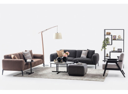 Sofá de tela de 4 piezas de salón de tres plazas, sillón y sofá multifunción de colores diferentes 3+3+1+1.