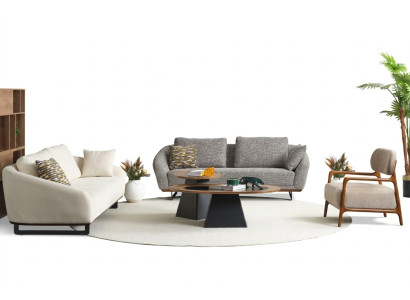 Sofá de tres plazas, sillón y sofá de tela beige, conjunto de sofás de tela gris 3+3+1.