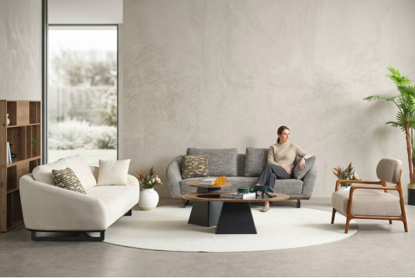 Mega conjunto de sofás de tres plazas, sillón y sofá de tela, sofá tapizado de tela 3+3+1+1.