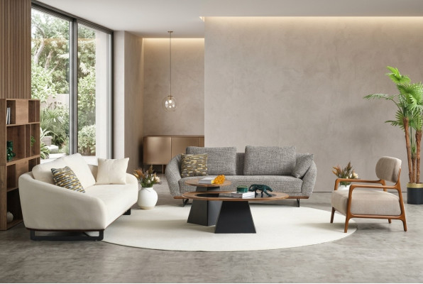 Mega conjunto de sofás de tres plazas, sillón y sofá de tela, sofá tapizado de tela 3+3+1+1.