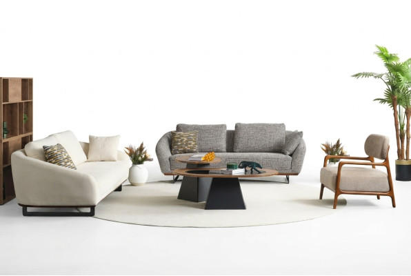 Mega conjunto de sofás de tres plazas, sillón y sofá de tela, sofá tapizado de tela 3+3+1+1.