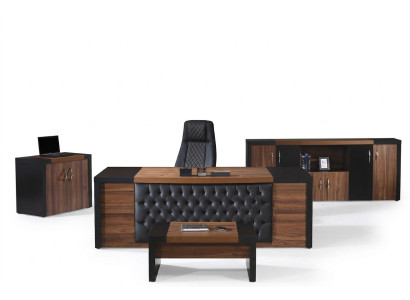 Muebles de oficina para estudio Escritorio de oficina Juego de mesa de oficina 4 piezas Madera Marrón
