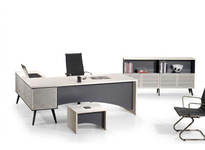 Mesa de oficina de esquina Juego de mesa de oficina completo de 3 piezas Muebles de oficina de madera blanco Nuevo