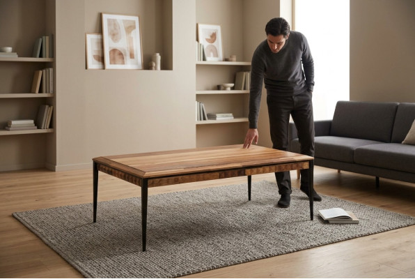 Mesa de centro mesa de café de madera marrón para sala de estar.