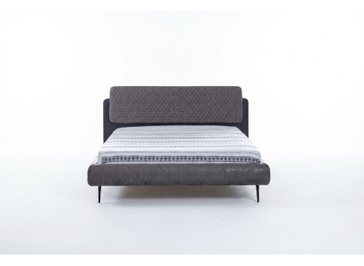 Cama doble de 160 cm con marco de cama de tela gris moderna para dormir.