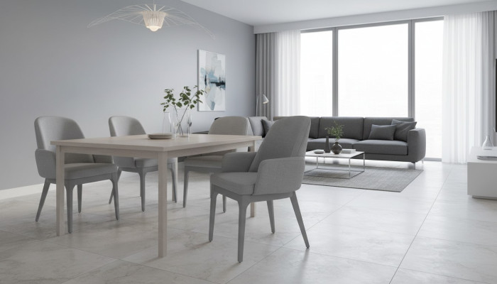 Silla de cocina Silla Silla de comedor Gris Madera Sillón Silla de madera Moderno