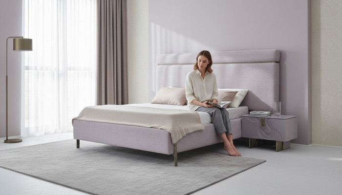 Juego de dormitorio completo cama doble cama rosa lujo conjunto de 3 piezas de madera.