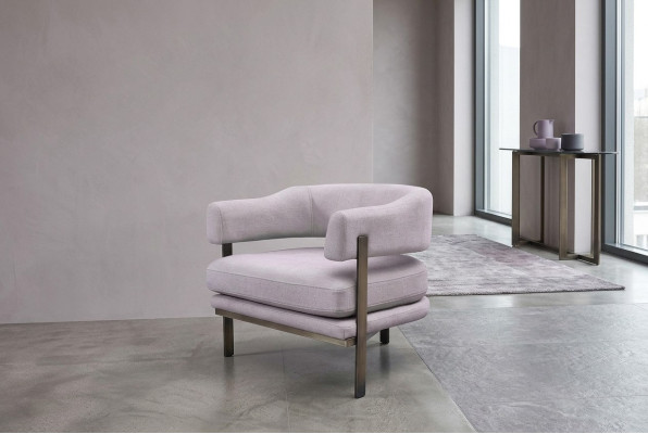 Sillón tapizado individual de tela para sala de estar, moderno, gris.