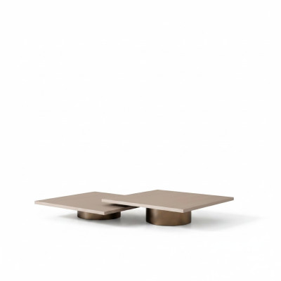 Grupo de mesas Mesa de centro Mesa de café Mesa auxiliar de madera Juego Beige de 2 piezas.