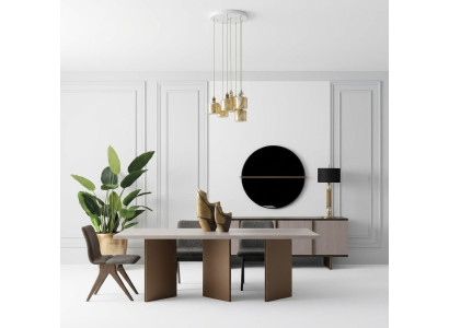 Comedor Juego de comedor Muebles de comedor Mesa de comedor Esquina de comer de 9 piezas Madera Beige