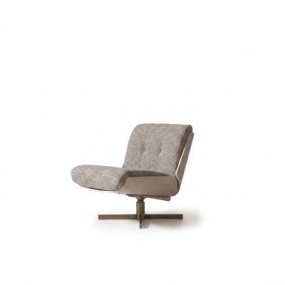 Silla giratoria de tela de una plaza en gris para salón, sillón club.