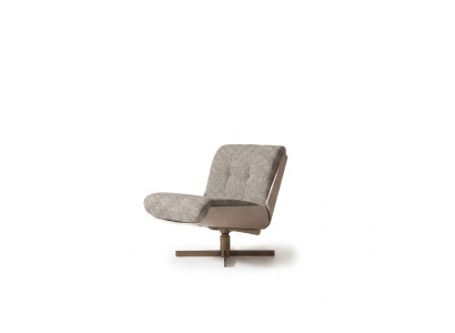 Silla giratoria de tela de una plaza en gris para salón, sillón club.