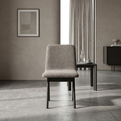 Grupo de sillas Sillas de comedor Silla de cocina Gris Silla de madera 6 piezas Tela