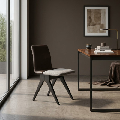 Conjunto de sillas de comedor Sillas Silla de cocina Gris Silla de madera Madera Tela 6 piezas