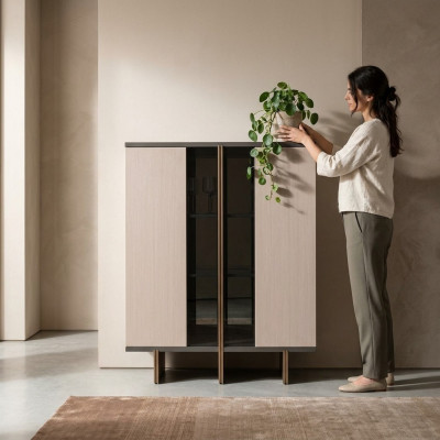 Mueble bar vitrina armario madera sala de estar armario de vino moderno