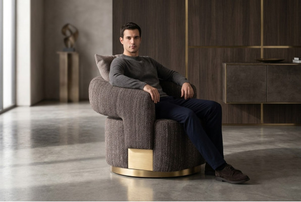 Sillón individual, asiento gris de madera para sala de estar, sillón de televisión, sillón reclinable.