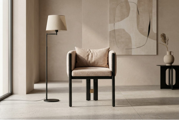 Conjunto de silla de comedor, juego de sillas, silla de cocina 4 piezas silla de respaldo Beige.