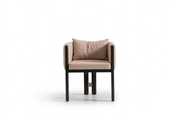 Conjunto de silla de comedor, juego de sillas, silla de cocina 4 piezas silla de respaldo Beige.