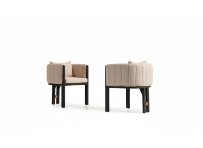 Silla de cocina Silla de comedor Set de sillas 2 piezas Sillón Grupo Beige