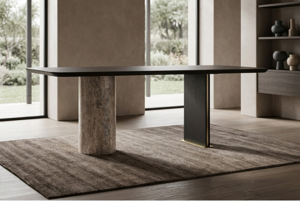 Mesa de comedor mesa de comedor mesa comedor madera marrón 220 cm moderno
