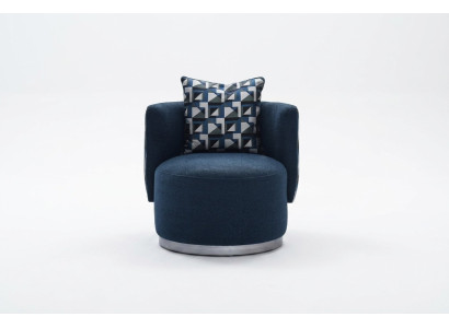 Sillón reclinable Sillón Moderno Azul Tapizado Tela Asiento Diseño Moderno
