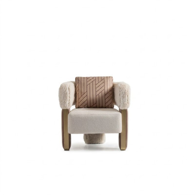 Sillón de una plaza Butaca Club blanco Tela Asiento Sala de estar Sillón de cóctel