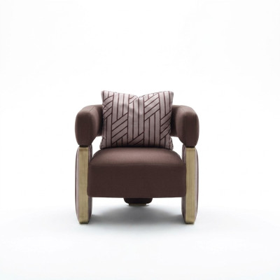 Sillón de cóctel Una plaza Sala de estar Sillón de club Blanco Tela Asiento