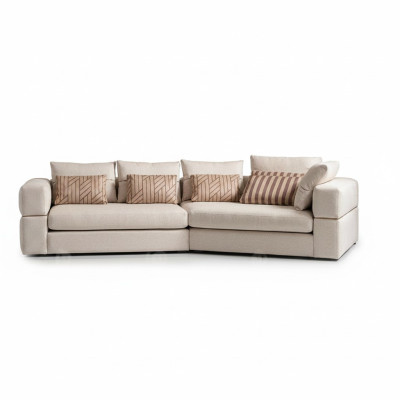 Sofá de esquina Sofá de tela Sofá tapizado Beige Sofás Diseño moderno de sala de estar