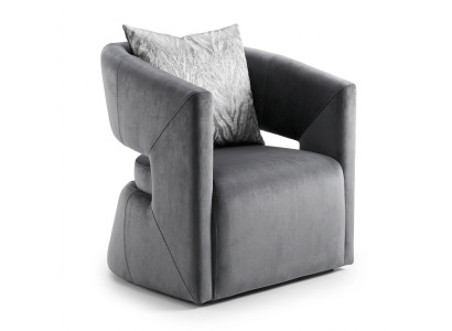 Sillón, sillón de cóctel, tapizado, de un asiento, asiento, de lujo, sillón de club, gris