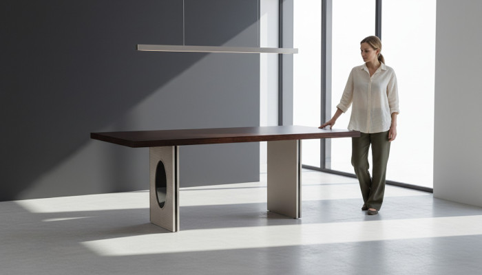 Mesa de comedor Mesa de comedor Mesa Madera Marrón Comedor Rincón de comedor Muebles