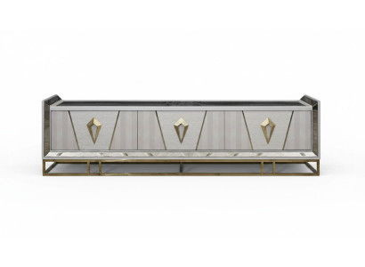 Mueble de televisión RTV Lowboard soporte de TV gris de madera mesa de sala de estar moderna