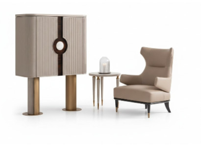 Silla Grupo Sala de estar Bar moderno Sillón orejero beige Armario