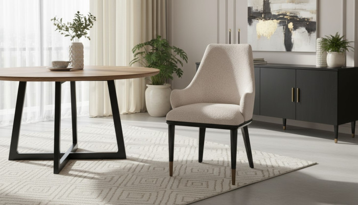 Grupo de sillas de comedor, sillas de cocina, juego de 2 sillas, sillas con respaldo, beige.