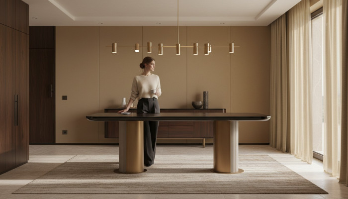 Mesa de comedor mesa de comedor mesa de madera mesa de madera comedor marrón lujo