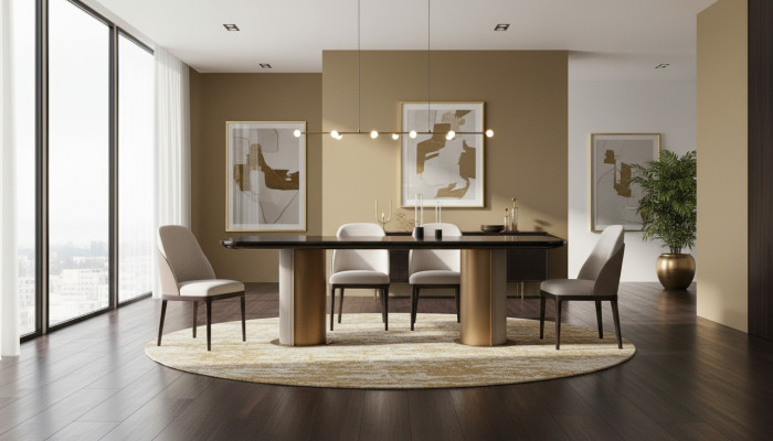 Mesa de comedor mesa de comedor mesa de madera mesa de madera comedor marrón lujo