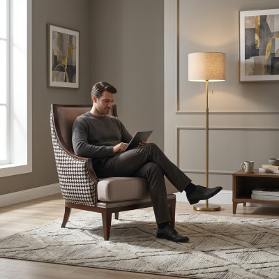 Sofá de cuatro plazas, sillón, sofá de tela gris, tapizados para 4 personas.