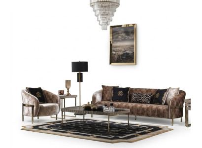Sofá de tres plazas, sillón, sofá de tela beige, sofá tapizado, mesa de centro