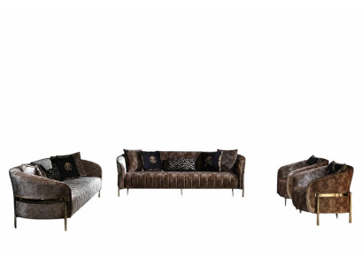 Conjunto de sofás de tres plazas, sillón, sofá de tela beige, sofá tapizado, sofá moderno.