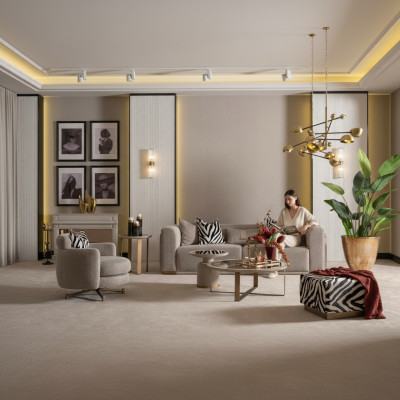 Conjunto de sofá de cuatro plazas de tela gris, sillón, sofa, mesas de centro, 6 piezas.