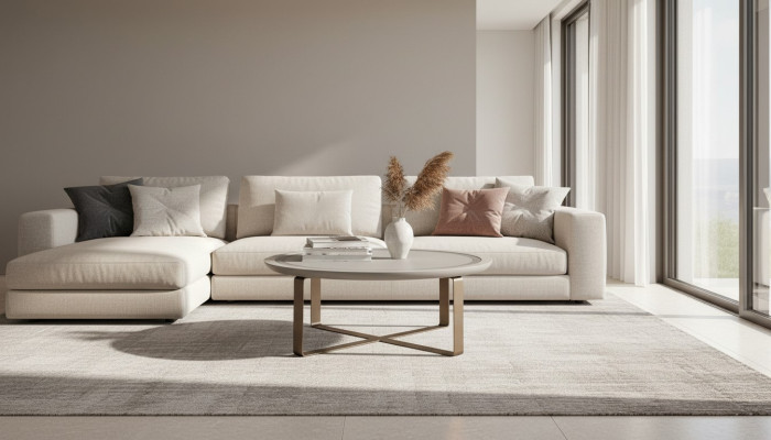 Mesa de centro moderna, mesa auxiliar, mesa de café, mesa auxiliar beige de metal.
