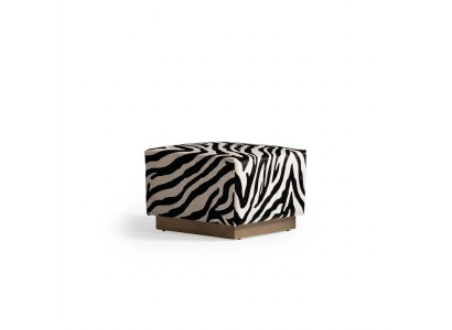 Taburete, taburete de tela de patrón de cebra, puf de tela con estampado de cebra para la sala de estar.