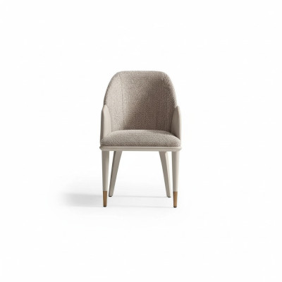 Silla de cocina Silla de comedor Silla con reposabrazos Gris Tapizado Moderno