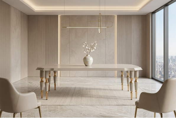 Diseño de mesa de centro de sala de estar de lujo, muebles de sala de estar, mesa de café de color beige, nuevo.