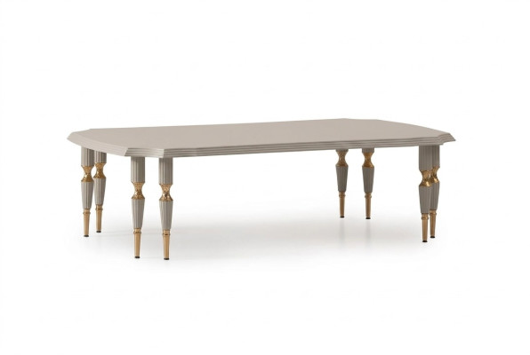 Diseño de mesa de centro de sala de estar de lujo, muebles de sala de estar, mesa de café de color beige, nuevo.